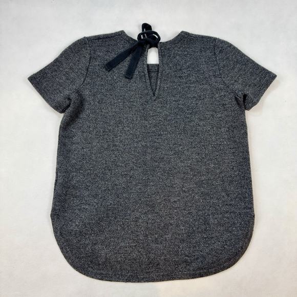 Madewell Structured Tie-Back Sweater Charcoal Heather Short Sleeve Top XXS F5125 - Picture 7 of 8